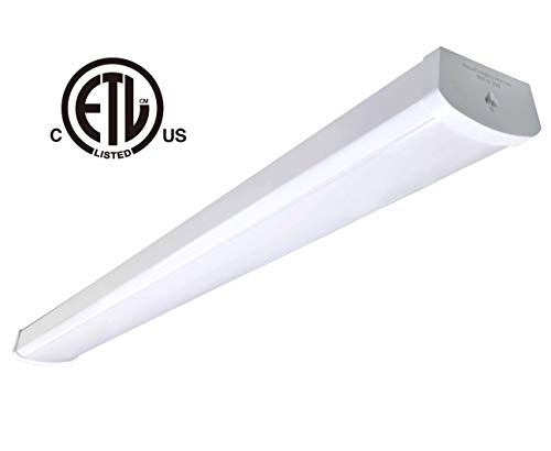 48W Linkable LED Wraparound Flushmount Light 4ft,led Shop Light,4800Lumens 5000K, cETL-Listed Certified,LED Wrap