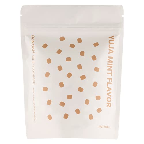 Dr.NOAH Toothpaste Tablets with Fluoride Zero Waste Packaging Eco Friendly Toothpaste Plastic Free Travel Toothpaste Refill Toothpaste for Camping & Fishing 180 Tabs