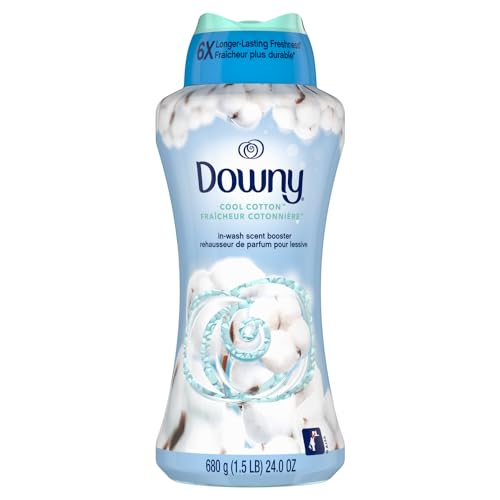 Image of Downy Cool Cotton In-Wash Laundry Scent Booster Beads, 24 oz, laundry scent beads, Long-lasting Freshness