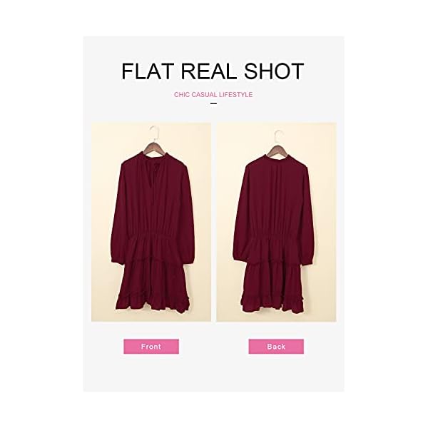 Dokotoo-Womens-Cute-Spring-Sexy-Deep-V-Neck-Ruffle-Chiffon-Lantern-Long-Sleeve-Elegant-Boho-Bohemian-Hawaiian-Flowy-Mini-Short-Skirt-Dresses-for-Women-Party-Casual-Fall-2021-Wine-Large Dokotoo Womens Cute Spring Sexy Deep V Neck Ruffle Chiffon Lantern Long Sleeve Elegant Boho Bohemian Hawaiian Flowy Mini Short Skirt Dresses for Women Party Casual Spring 2023 Wine Large