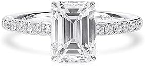 Natural Real Classic White Diamond Engagement Ring 2.29 Carat Eme...