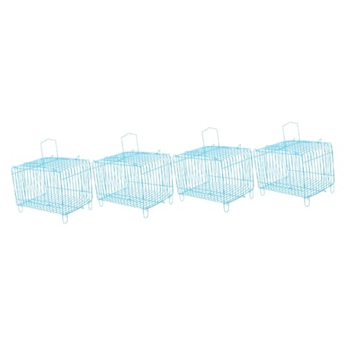 Image of Happyyami 4pcs Portable Bird Carrier Cage Wear-Resistant Travel Cage for Parrots and Small Pets Breathable Design for Outdoor Activities Secure Space for Stylish