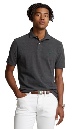 POLO RALPH LAUREN Men Custom Fit Mesh Pony Logo Shirt (L, BarclayHtr)2
