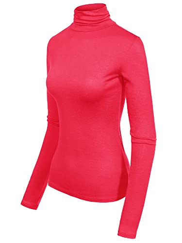 Image of MixMatchy Women's Slim Lightweight Long Sleeve Pullover Turtleneck Mock Shirts Base Layer Undershirts Active Tops