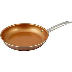 Teletienda Sartenes Cobre TH-CFP22 SARTEN DE Cobre 22CM 5 EN 1 SALTEA CUECE HIERVE Frio Y HORNEA Antiadherente