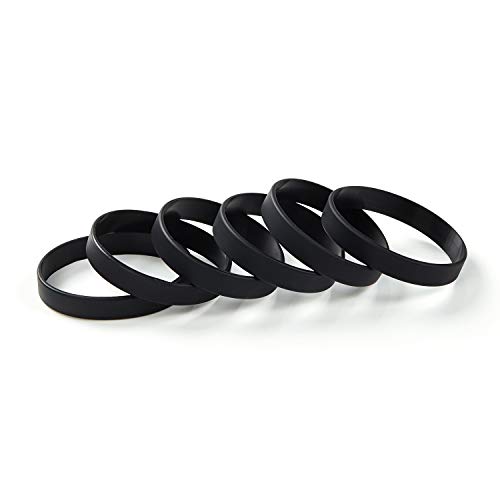Image of 6Pcs /Pack Single Colors Blank Silicone Wristbands Rubber Bracelets For Unisex Adult