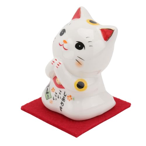 TEHAUX 製の招き猫置物 デスクトップや家用装飾に 開運と商売繁盛を招く 美しい質感と細部仕上げ やお祝いに適した和風インテリア