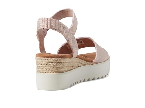 Image of TOMS Women's Diana Wedge Heel Sandal, Leather Upper, Rope-Wrapped Midsole, Adjustable Strap, Buckle, OrthoLite Insole