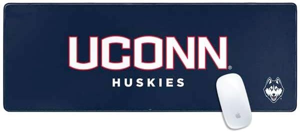 Skinit Large Gaming Mouse Pad - Officially Licensed Huskies UConn Design with Stitched Edges, Waterproof, Non-Slip Rubber Base, Desk Mat for Keyboard & Mouse, 31.5" x 11.8" inches