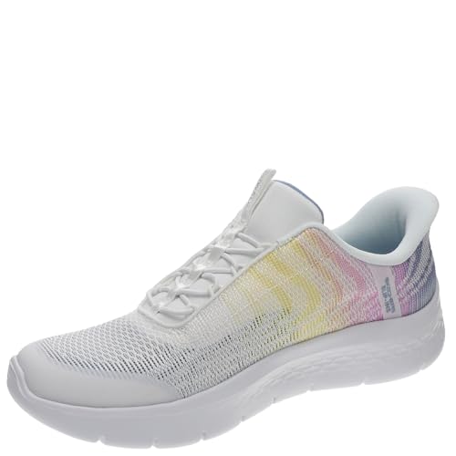 Skechers Women's Go Walk Flex Nova Hands Free Slip-Ins Sneaker, White/Multi, 10