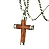 NINMQCFVG Amuletos de cruces de madera sencillos, collares de hombres, colgantes, cadena, joyería de mujeres, moda punk dropshiping