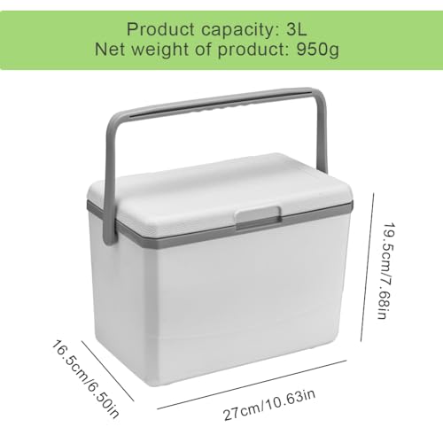 KOBONA Cooler Box 3L Insulated Cooler Box with Handle Leakproof Travel Cooler Boxes Cool Ice Box Heat Preservation Storage Cooler Box for Camping Beach Picnic Car - Image 4