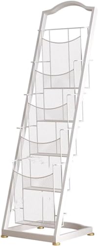 Portariviste in ferro con design multilivello, struttura solida e salvaspazio.