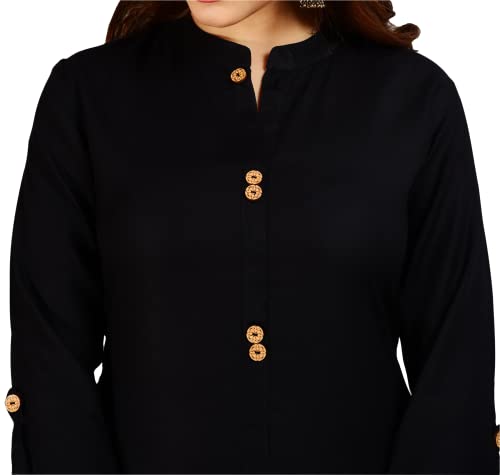 Image of NEW4U Women's Solid Rayon Straight Kurta
