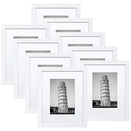 Wiscet Conjunto de 9 molduras para fotos 8 x 10, imagens para exibi&ccedil;&atilde;o 12 x 18 com tapete ou 20 x...