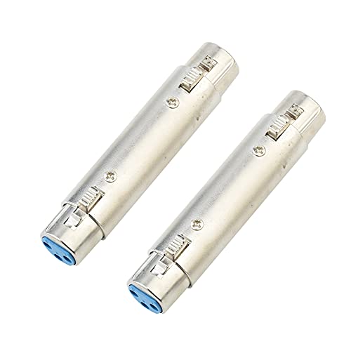 euroharry 2 pièces prise XLR vers prise XLR femelle vers femelle adaptateur d'extension 3 broches pour convertisseur audio microphone vidéo