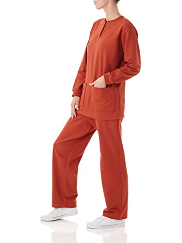 Anthony Richards Women Fleece Sweatsuit Set – Relaxed Activewear Outfit Pullover Top Elastic Waist Pants 2-Piece Tracksuit #TOP1