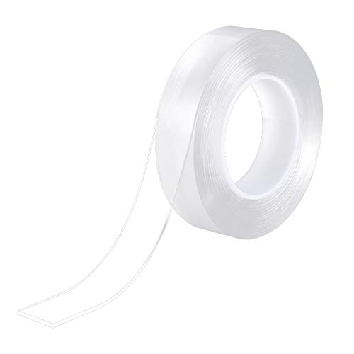 Preisvergleich Produktbild HomeDecTime Multifunktion Doppelseitiges Klebeband Klar Band Abnehmbar Spurloses Klebebandrolle Waschbar Auto Reparaturband - 1m-2mm Dicke