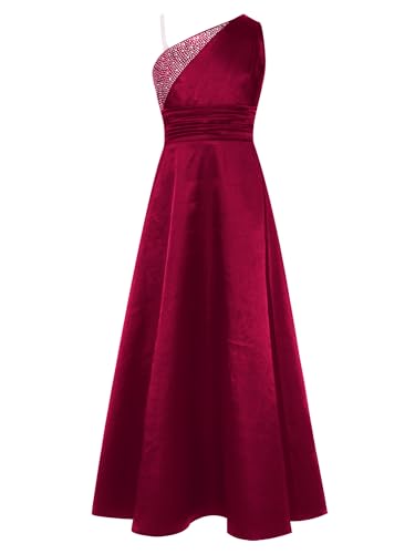 Robe longue pour filles fleuries asymétrique one shoulder chic - 3