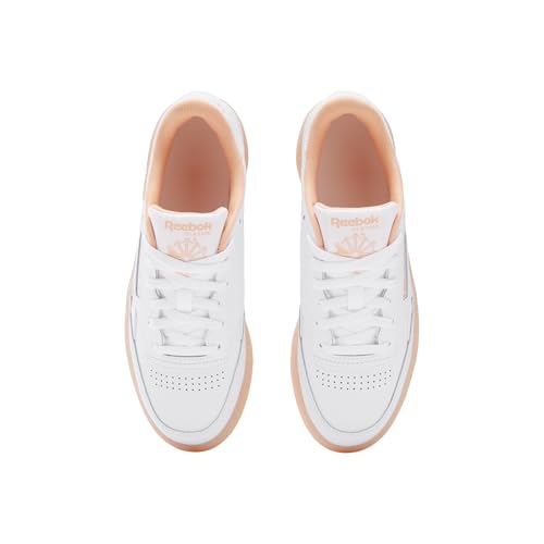 Reebok Women's Club C Revenge Sneaker, White/White/Sunkissed Orange, 8