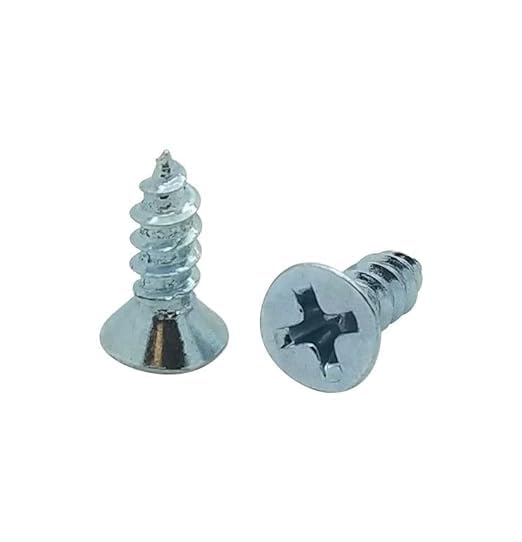 Image of 25 Qty #6 x 1 /2 inch Flat Head Zinc Coated Phillips Head Wood Screws (BCP1293)