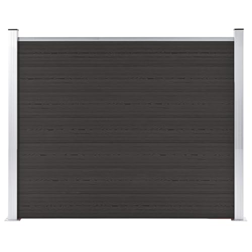 Pannello di Recinzione in WPC 180x146 cm Nero-HOME