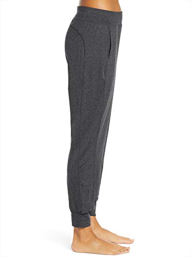 LASLULU Athletic Joggers Pants for Women Warm Active Workout Yoga Pants Tapered Fleece Sweatpants Lounge Casual Sport Pants Winter Running Sweat Pants with Pockets(Dark Gray Medium)