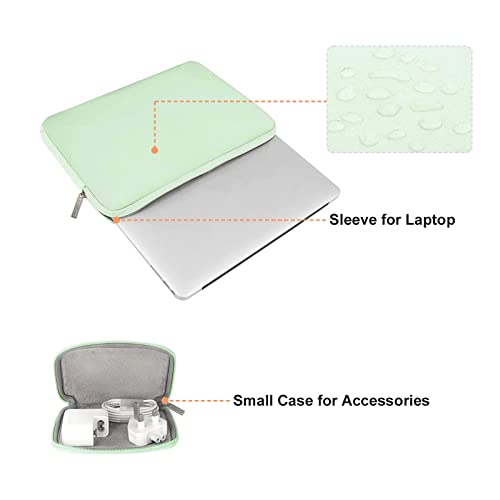 Image of MOSISO Laptop Case 16 inch, 15-15.6 inch Laptop Sleeve Bag Compatible with MacBook Pro 16 inch, HP, Acer, Dell, Lenovo, ASUS Notebook, Neoprene Computer Sleeve Bag with Small Case,Honeydew Green