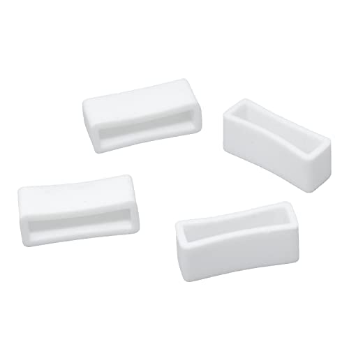 Honbay 4PCS 22mm Rubber Watch Band Loops Silicone Watch Strap Keeper Retainer Holder Ring Replacement (White)