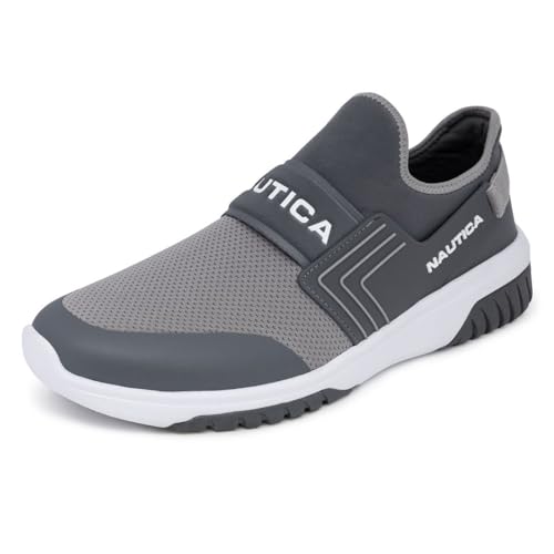 Image of Nautica Men's Slip-On Sneakers - Casual Fashion Shoes for Walking, in Medium & Wide Widths
