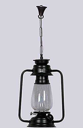 Keyplus Lantern Design Hanging Light Pendant Lamp, Black, Pack of 1