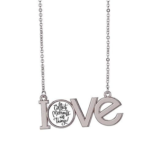 Collier pendentif citation avec message d'amour pour femme taille M
