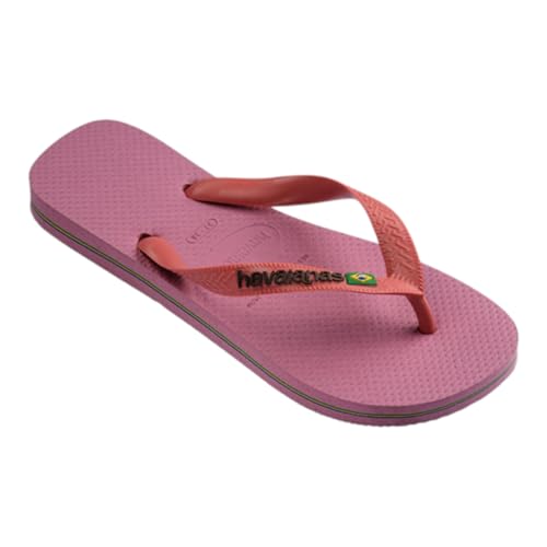 Image of Havaianas Women's Brazil Logo Flip Flops, Spring and Summer Sandals for Women, Rose Chiffon, 7 /8