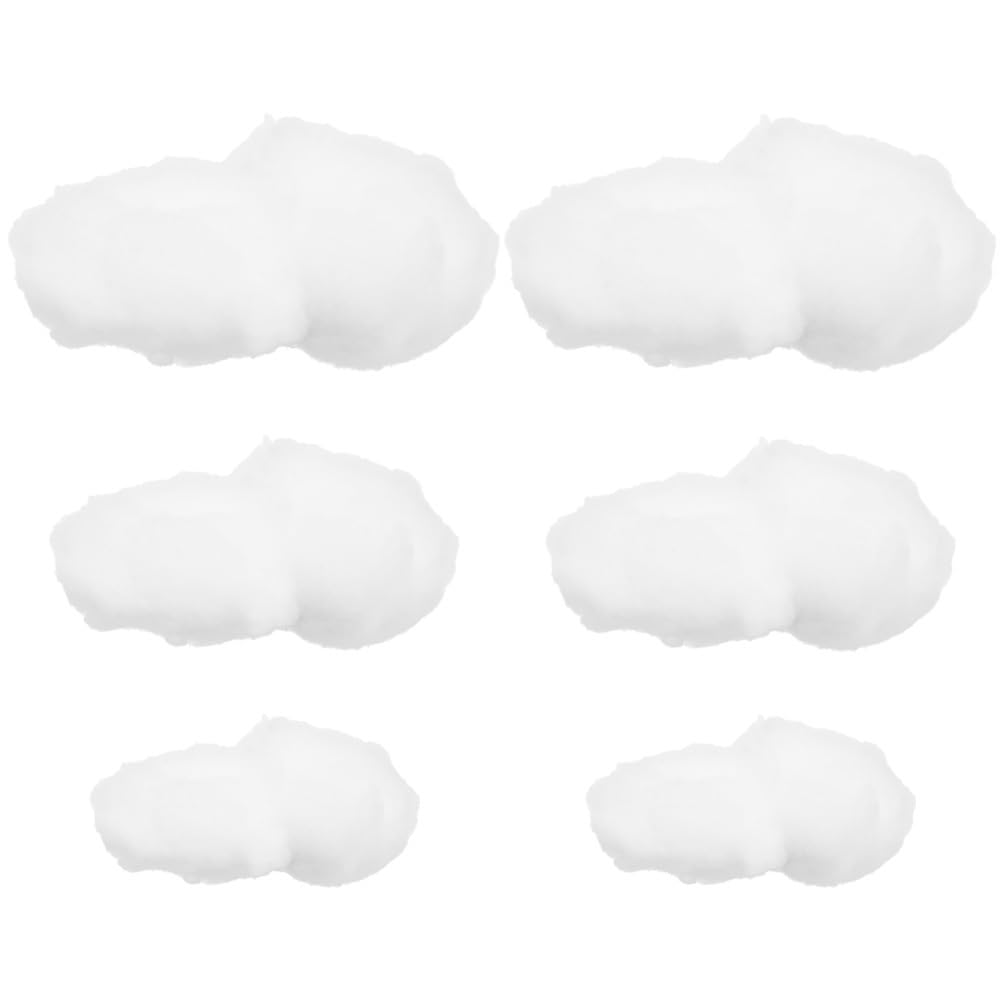 HOMSFOU Decoraciones de nubes artificiales para techo, 6 piezas, decoración suspendida de algodón simulado, para habitación infantil, guardería y fiesta tamaño 5,91 pulgadas