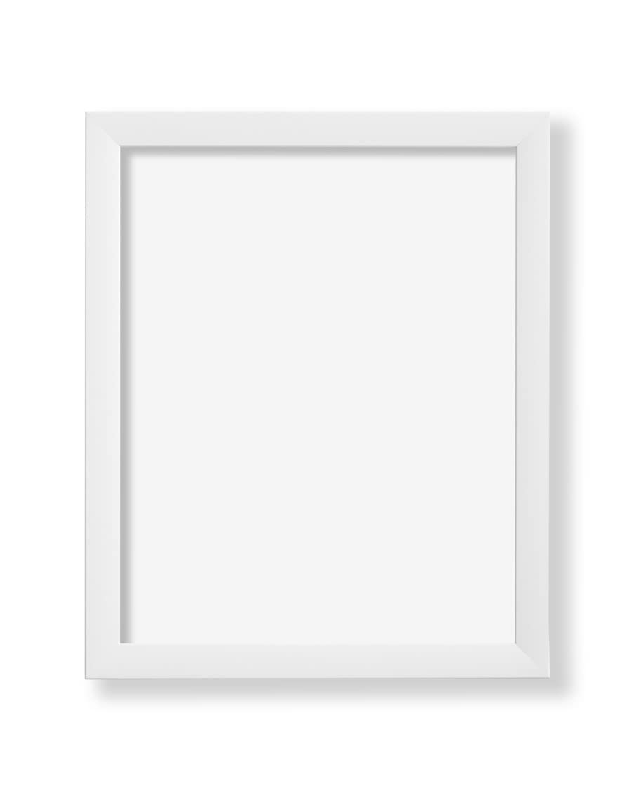 VO Design Alva Premium Bilderrahmen 80x100 cm Weiß Matt Rückwand Weiß Kunstglas Klar Farb und Größenwahl