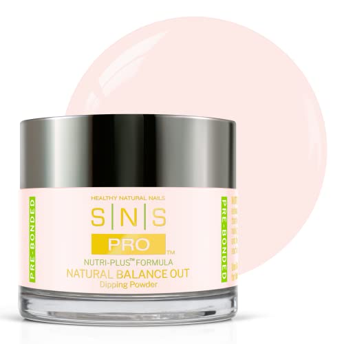 SNS Nail Dip Powder, Gelous Color Dipping Powder - Natural Balance Out (Natural/Nudes, Sheer), PWNBO02 - Long-Lasting Acrylic Nail Color & Polish Lasts 14 Days - Odor-Free & No UV Lamp - 2 Oz