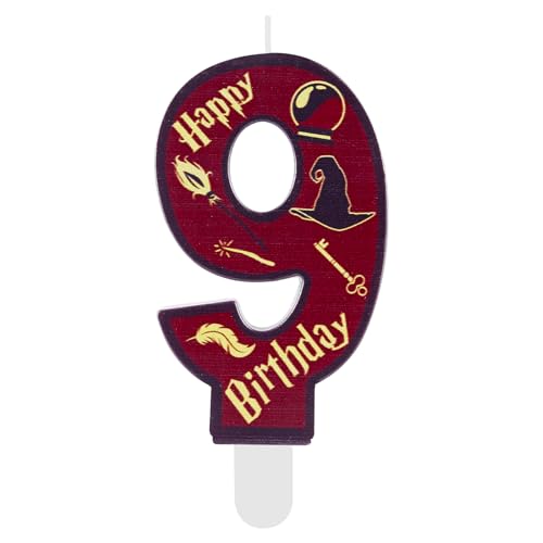 Magic Cumpleaños Numeros 9,Decoracion Cumpleaños Magic Wizard School 9 Año, Vela Cumpleaños Wizard School Cake Topper Niñas Chico