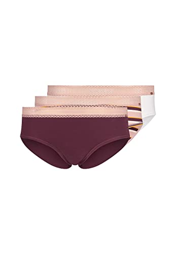 Skiny Damen Skiny Damen Panty 3er Pack Baumwolle Hipster H schen, Aubergine...