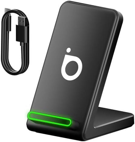 Basike Carregador Sem Fio, 15W Estação de Carregamento Rápido, Co...