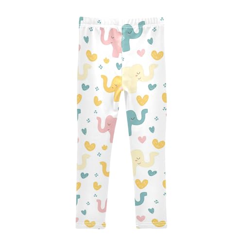 Simple Elephant Girls Leggings,Workout Leggings for Girls Toddler Athletic Legging Size for 3-10T2