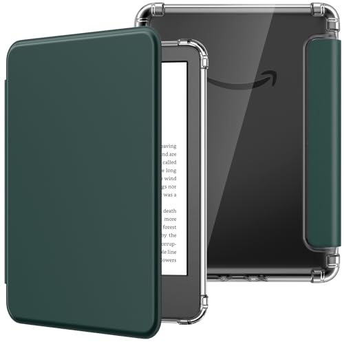 MoKo 6インチ用 ケース 全新 Kindle (第11世代-2024/2022年リリース)、ウルトラクリア ソフト フレキシブル 透明 TPUバックカバー 自動ウェイク/スリープ機能付き Kindle 第11世代 2024年用 ミッドナイトグリーンの商品画像（Amazon）