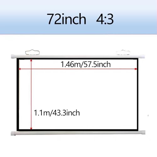 Pantalla manual portátil 72" 4:3 para proyector miniatura 6