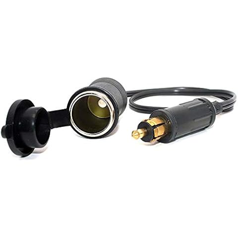 Digit.Tail 12V-24V Hella (Din) to Standard Cigarette Lighter Socket Plug DC Adapter for Motorcycles Cover