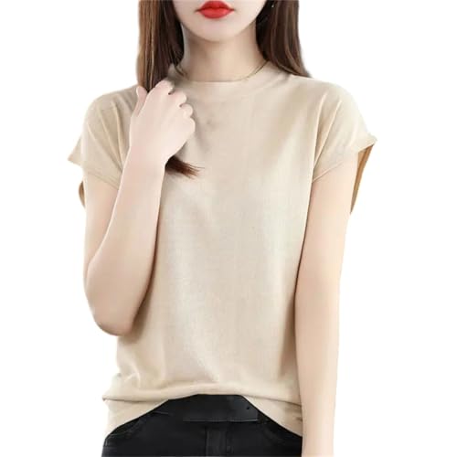 Women's Ice Silk Knitted Vest Half Sleeve Loose Vintage Base