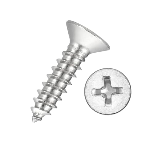 Image of Kozelo 100pcs Phillips Wood Screws #10x3/4" 304 Stainless Steel Silver