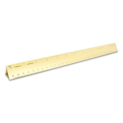 Image of Alumicolor Aluminum Combination Hollow Drafting Scale for School, Office and Art, 12IN, Gold