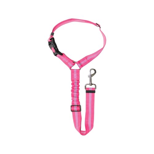 mophrati Cinturón de Seguridad para Mascotas - Fuerte y fácil de Sujetar Asegurando el Collar protección Perro Mascota Escalable Fácil Usar, Rosa, 1