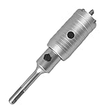 [Installazione semplice]: Fissa la punta sull'adattatore SDS-Plus, inserisci la punta guida e fissa con la vite di fissaggio. Montalo sul trapano elettrico per iniziare a forare.