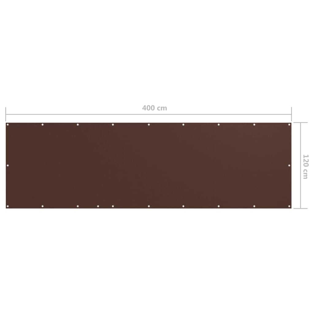 Frangivista per balcone, marrone, 120 x 400 cm, tessuto Oxford