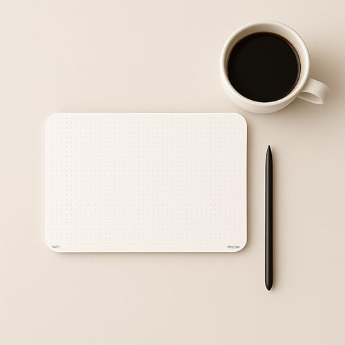 Image of CLEVER SIGNS A5 Dot Grid Notepad - 2 Pack (5.8 inch x 8.3 inch) - Medium Dotted Memo Desk Pads, Premium Paper with Cardboard Back Support - Mouse Pad Notepad, Ideal for Note-Taking, Planning, Sketching & Journaling